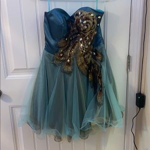 Strapless Peacock Dress